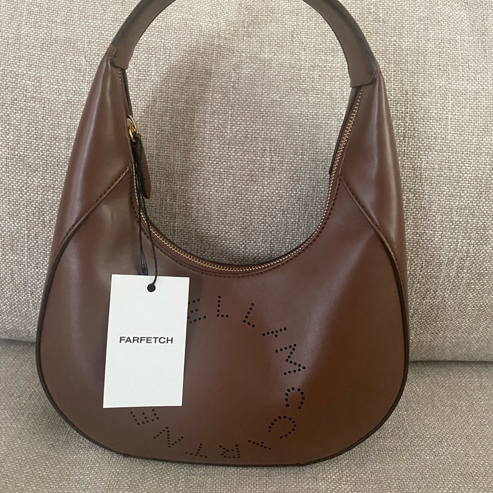 STELLA MCCARTNEY SMALL LOGO HOBO SHOULDER BAG new with tags, perforated - Picture 2 of 2